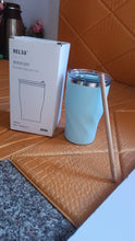 Stainless Steel Insulated Coffee Mug With Wooden Straw (350ml Approx)