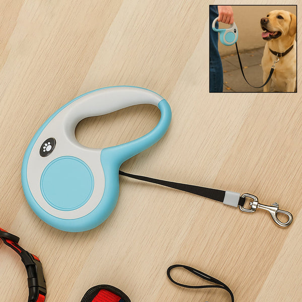 Retractable Dog Leash, Pet Walking Leash with Anti-Slip Handle, Strong Nylon Tape, Tangle-Free, One-Handed One Button Lock & Release, Suitable for Small / Medium Dog Or Cat, 16.5 ft (5 m) 
